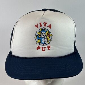 Vintage Slush Puppie Vita Pup Hat Cap Snap Back Foam Mesh Trucker Graphic Slushy